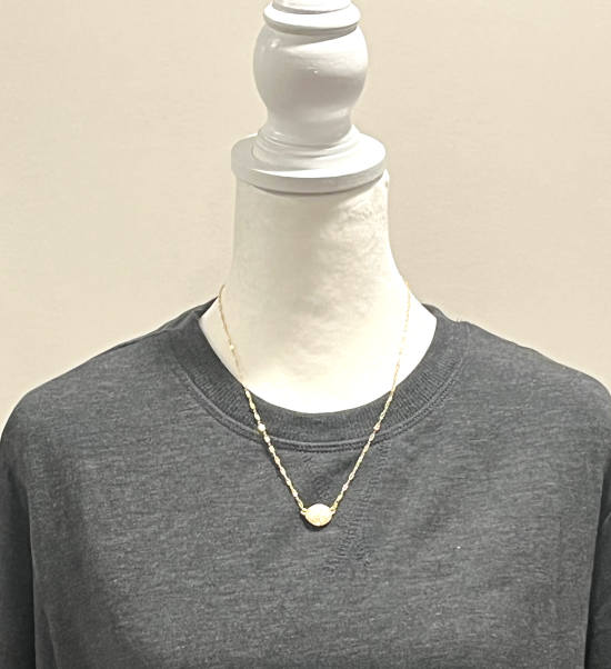 Womens Fleece Sweatshirt paired with a simple necklace